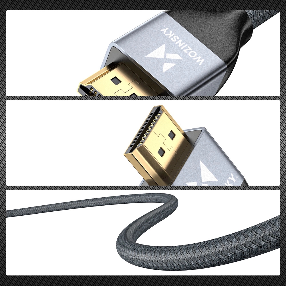 Câble HDMI 2.1 8K 60 Hz 48 Gbps / 4K 120 Hz / 2K 144 Hz (3 m) Wozinsky - Argent