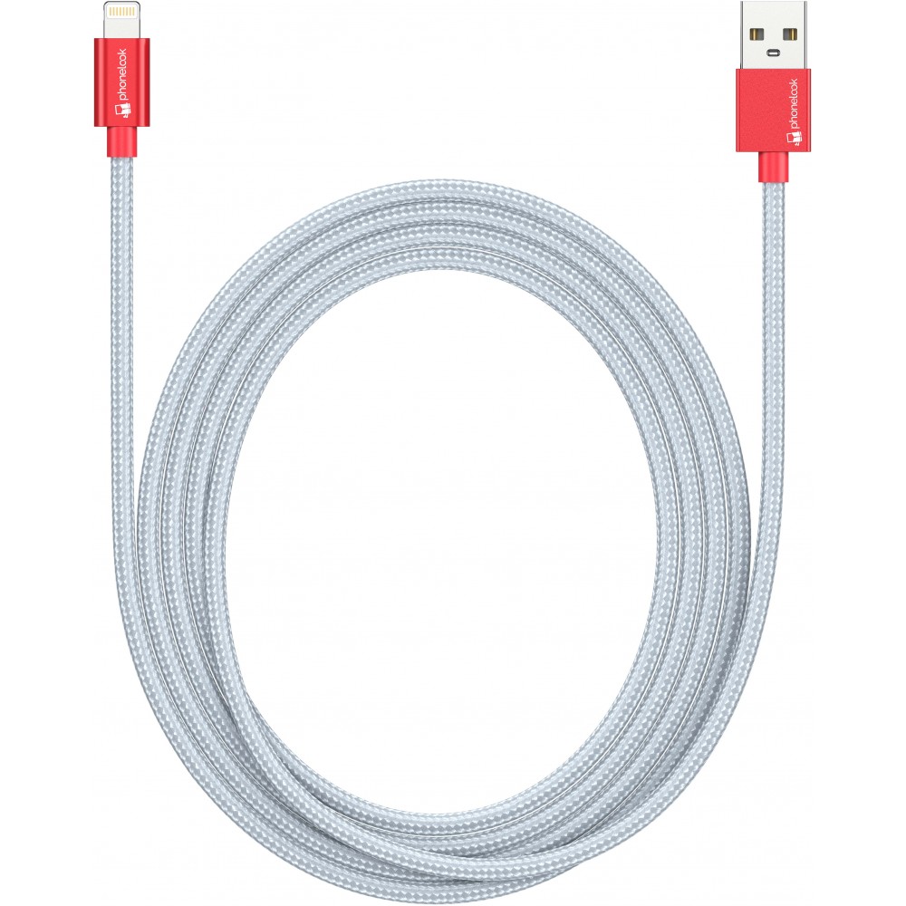 Lightning Kabel (1.5 m) iPhone auf USB - Nylon silber PhoneLook