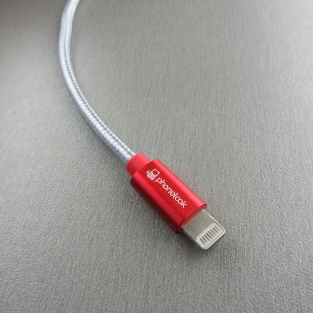 Câble Lightning (1.5 m) iPhone vers USB - Nylon argent PhoneLook