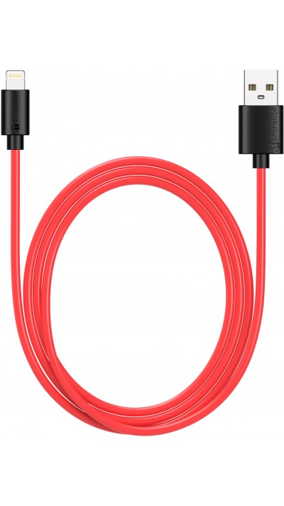 Câble iPhone (1 m) Lightning vers USB-A - PhoneLook noir/rouge