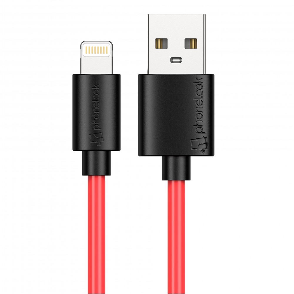 iPhone Kabel (1 m) Lightning auf USB-A - PhoneLook schwarz/rot