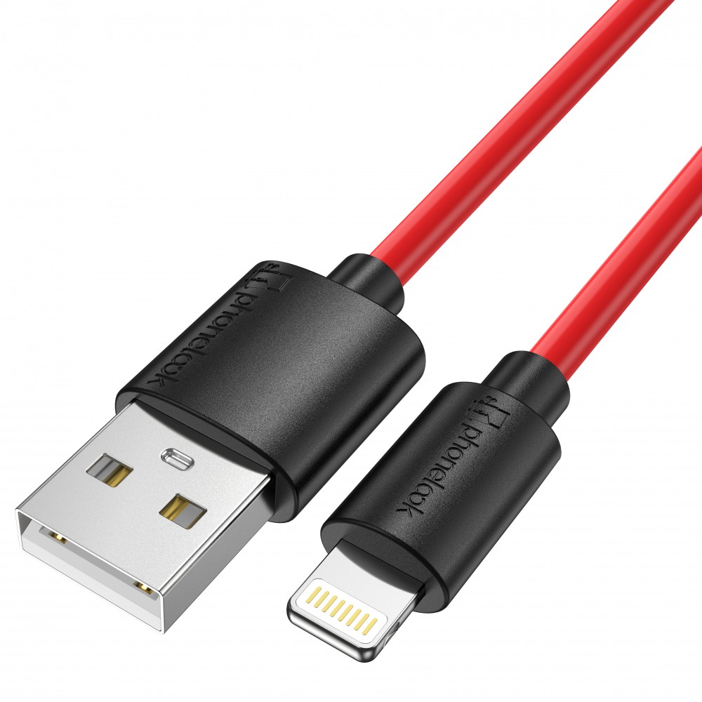 Câble iPhone (1 m) Lightning vers USB-A - PhoneLook noir/rouge