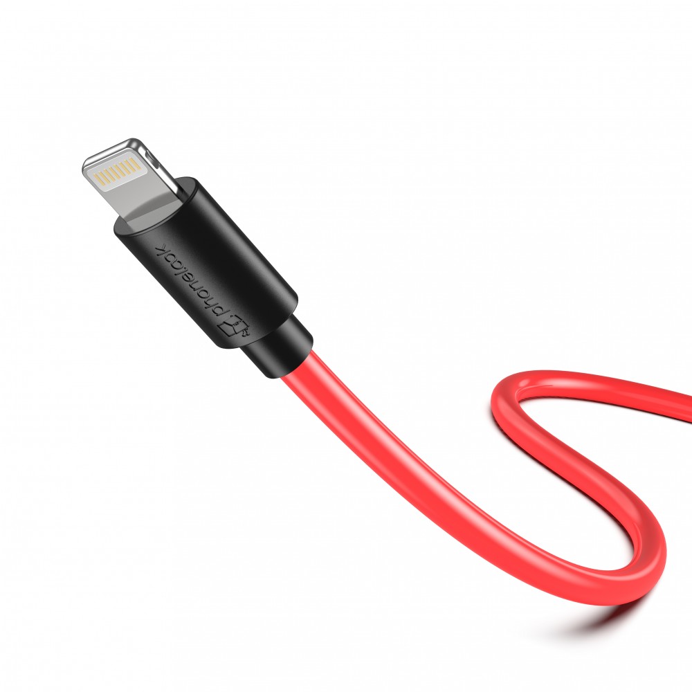 Câble iPhone (1 m) Lightning vers USB-A - PhoneLook noir/rouge