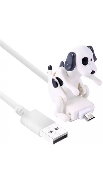 Câble Lightning iPhone USB (1 m) - chien excité qui bouge - Blanc