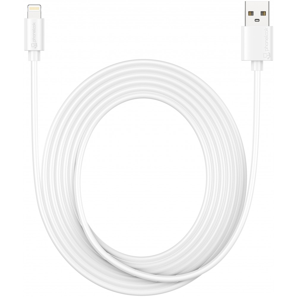 Câble Lightning iPhone USB (3 m) - PhoneLook - Blanc - Acheter sur PhoneLook