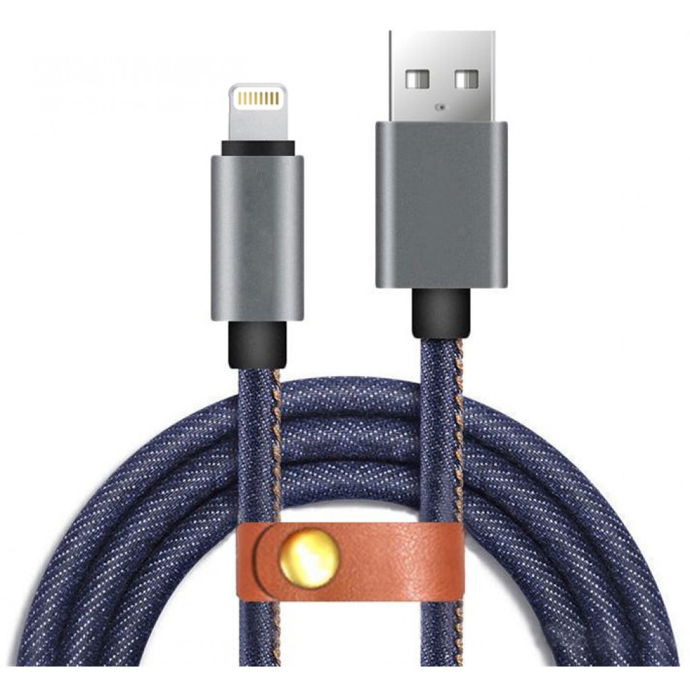 iPhone Ladekabel (1 m) Lightning auf USB-A - Denim Jeans Look