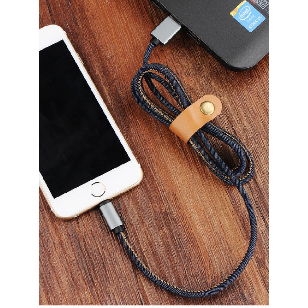 iPhone Ladekabel (1 m) Lightning auf USB-A - Denim Jeans Look