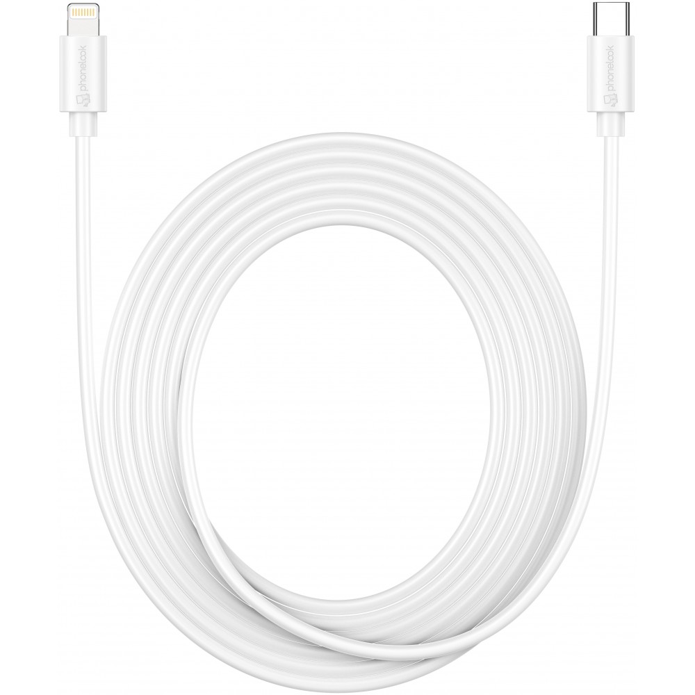 Câble iPhone (3m) Fast Charge Lightning vers USB-C - PhoneLook - Blanc -  Acheter sur PhoneLook