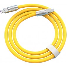 USB-C zu USB-C Ladekabel (2m) robust und bunt mit stylischem Kopf aus Aluminium - Gelb
