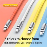 Câble USB-C vers USB-C (2m) robuste et coloré avec tête designen aluminium - Orange