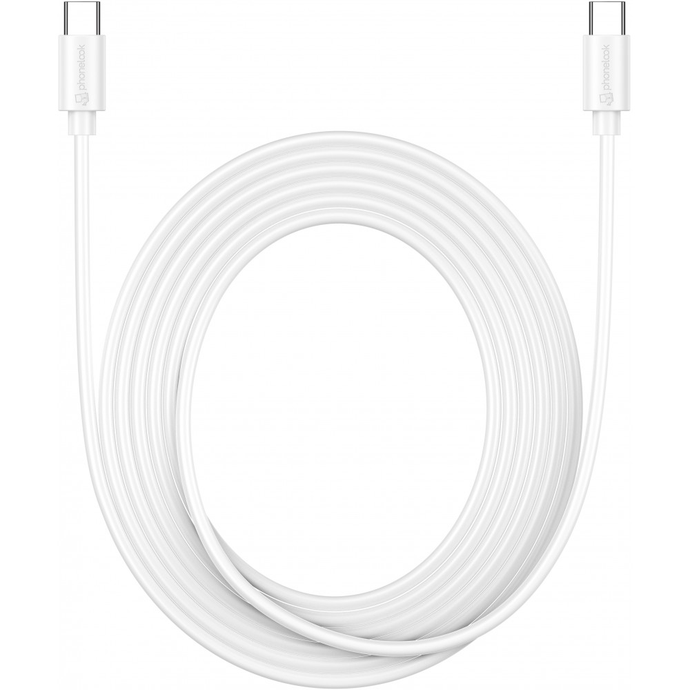 Câble de charge (3 m) USB-C vers USB-C - PhoneLook - Blanc