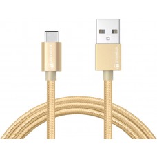 Ladekabel (1.5 m) USB-A auf USB-C - Nylon PhoneLook - Gold