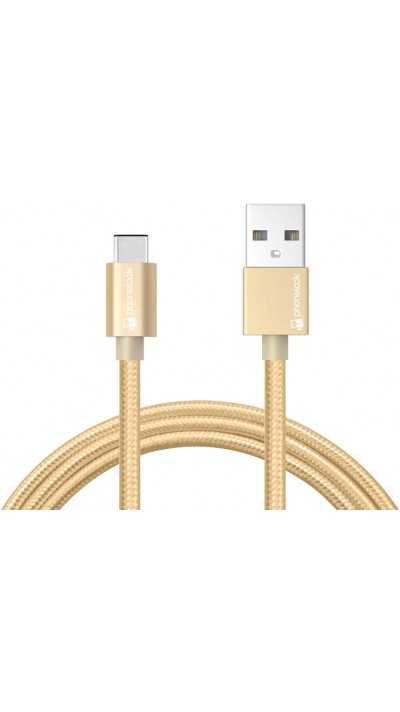 Câble USB type c avec embout renforcé gold