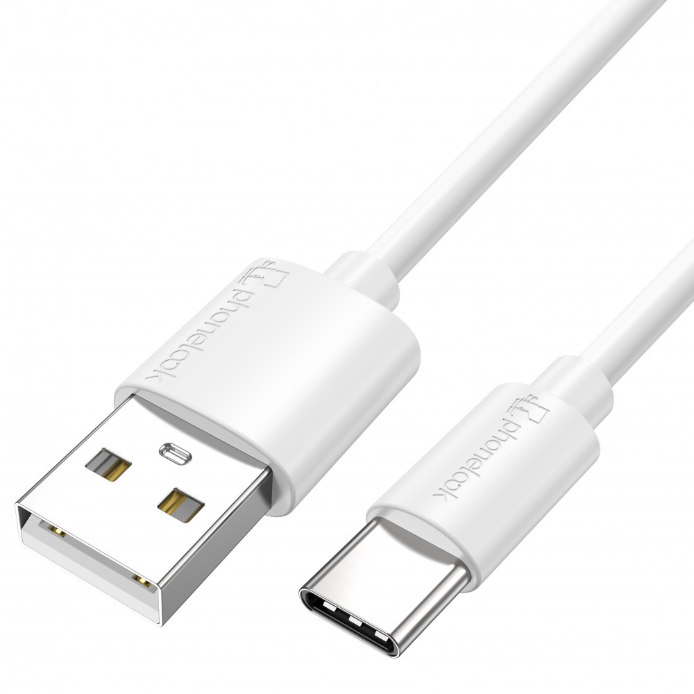 Câble chargeur USB-A vers USB-C (50 cm) - PhoneLook - Blanc