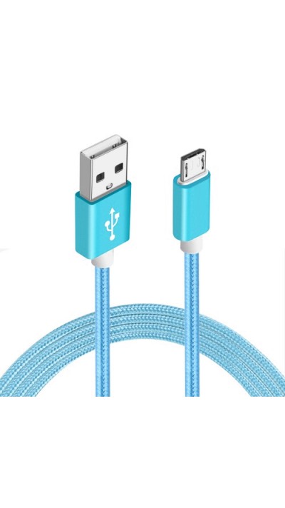 Câble chargeur (1 m) USB-C vers USB-A - Nylon metal - Bleu