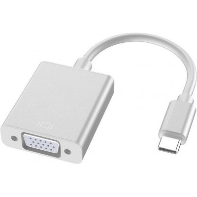 C&acirc;ble adaptateur USB-C &agrave; VGA (1080p) converteur support hot plug-in - Argent