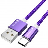 Câble chargeur (1.5 m) USB-A vers USB-C - Nylon PhoneLook - Violet