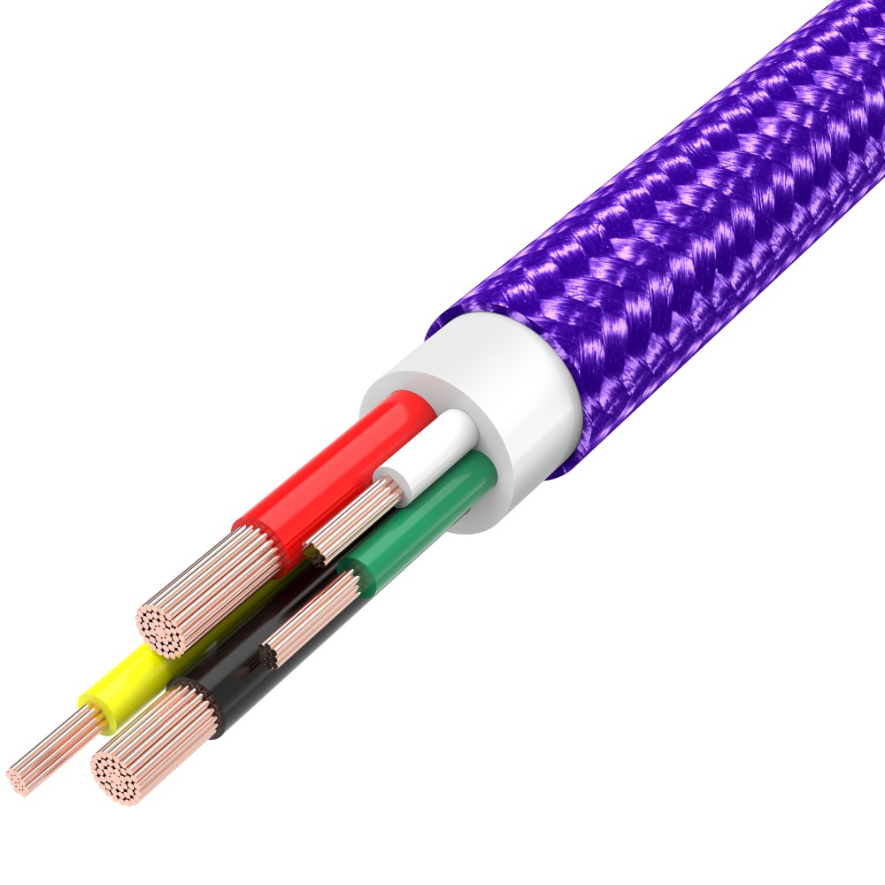 Ladekabel (1.5 m) USB-A auf USB-C - Nylon PhoneLook - Violett