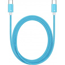 Câble chargeur (1.5 m) USB-C vers USB-C - Nylon PhoneLook - Bleu clair
