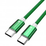 Câble chargeur (1.5 m) USB-C vers USB-C - Nylon PhoneLook - Vert foncé