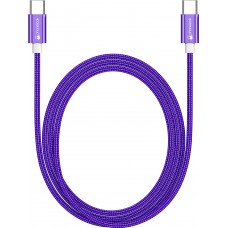 Câble chargeur (1.5 m) USB-C vers USB-C - Nylon PhoneLook - Violet