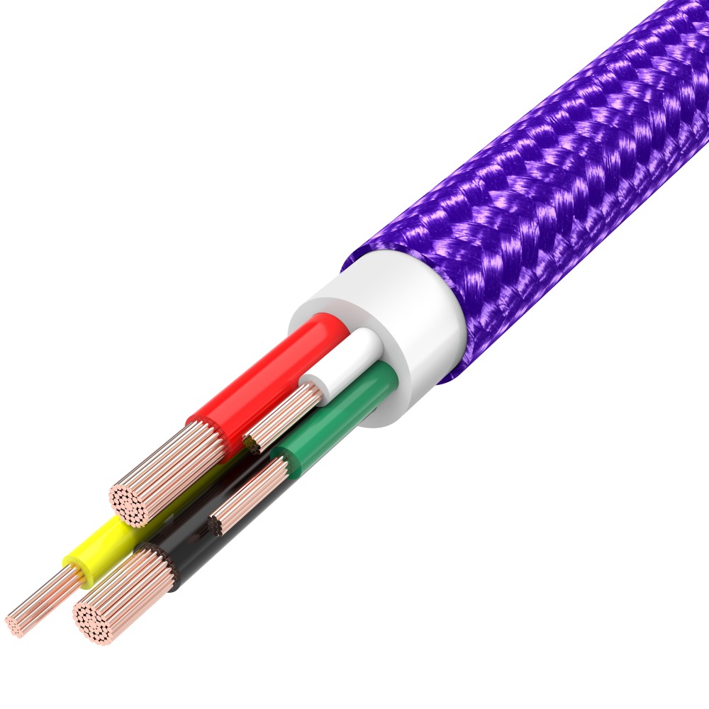 Ladekabel (1.5 m) USB-C auf USB-C - Nylon PhoneLook - Violett