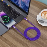 Câble chargeur (1.5 m) USB-C vers USB-C - Nylon PhoneLook - Violet