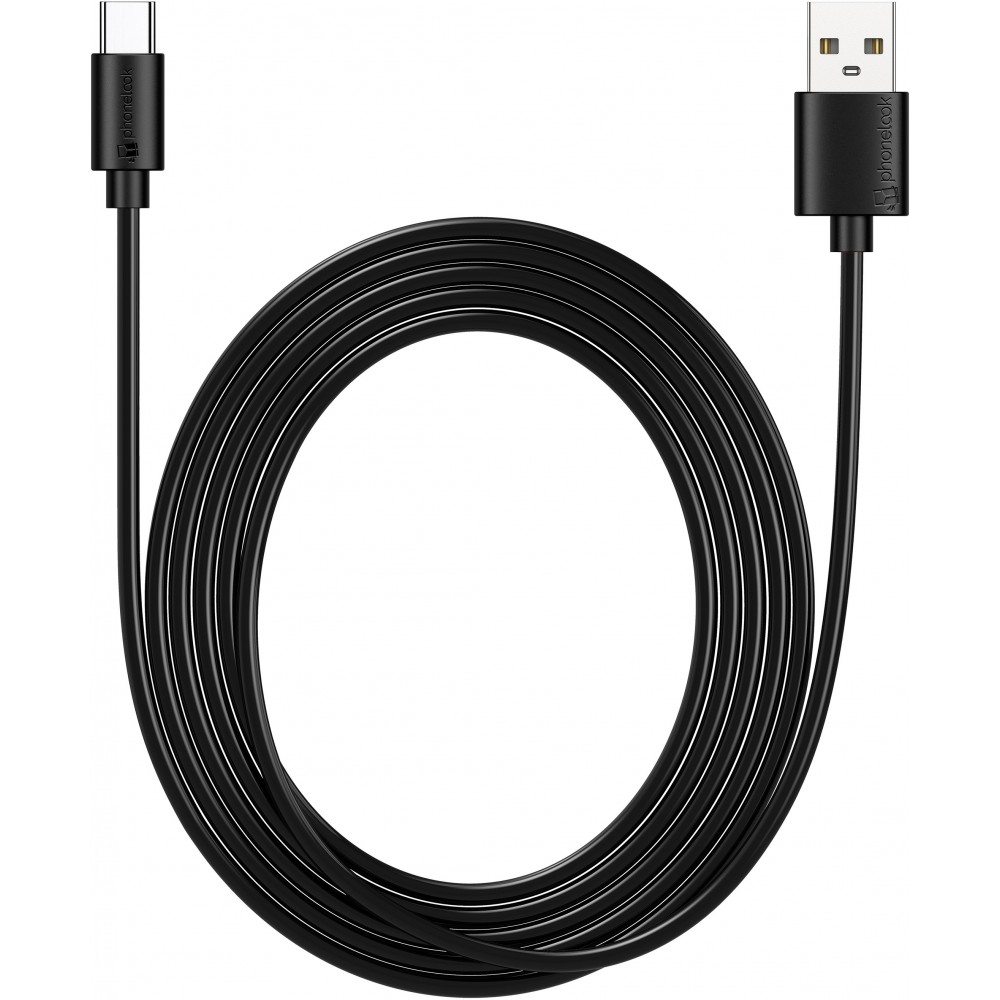 Câble chargeur (3 m) USB-C vers USB-A - PhoneLook - Noir
