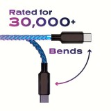 Câble de charge 66W USB-C à USB-C 1 mètre avec lumière LED flux de courant - Multicolor