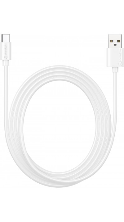 Câble de charge USB-A vers USB-C (2 m) - PhoneLook - Blanc