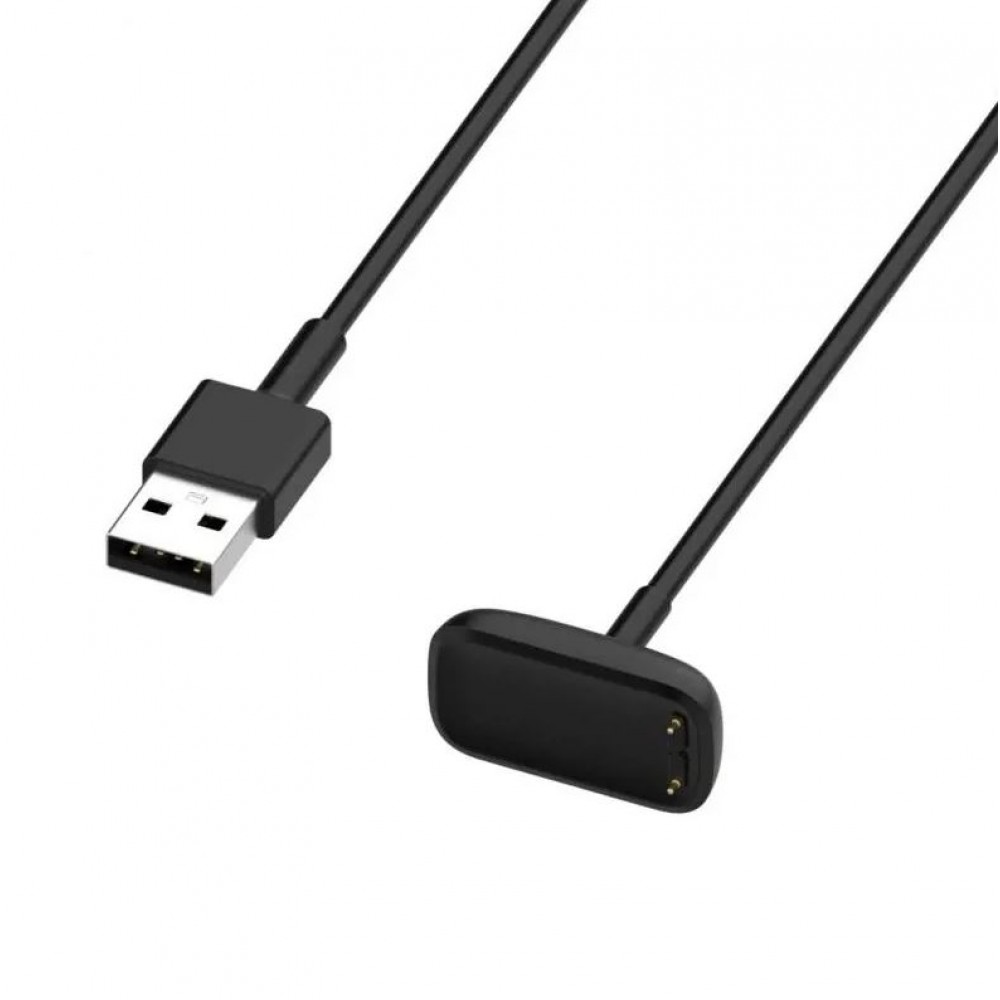 1 Meter Ladekabel Ladegerät USB für Fitbit Charge 5 / 6 - Schwarz