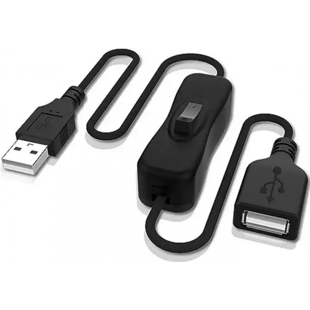 Câble de connexion USB-A avec interrupteur On & Off pour contrôler alimentation - Noir