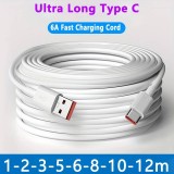 Ultralanges USB-A auf USB-C Ladekabel 10 Meter - Weiss