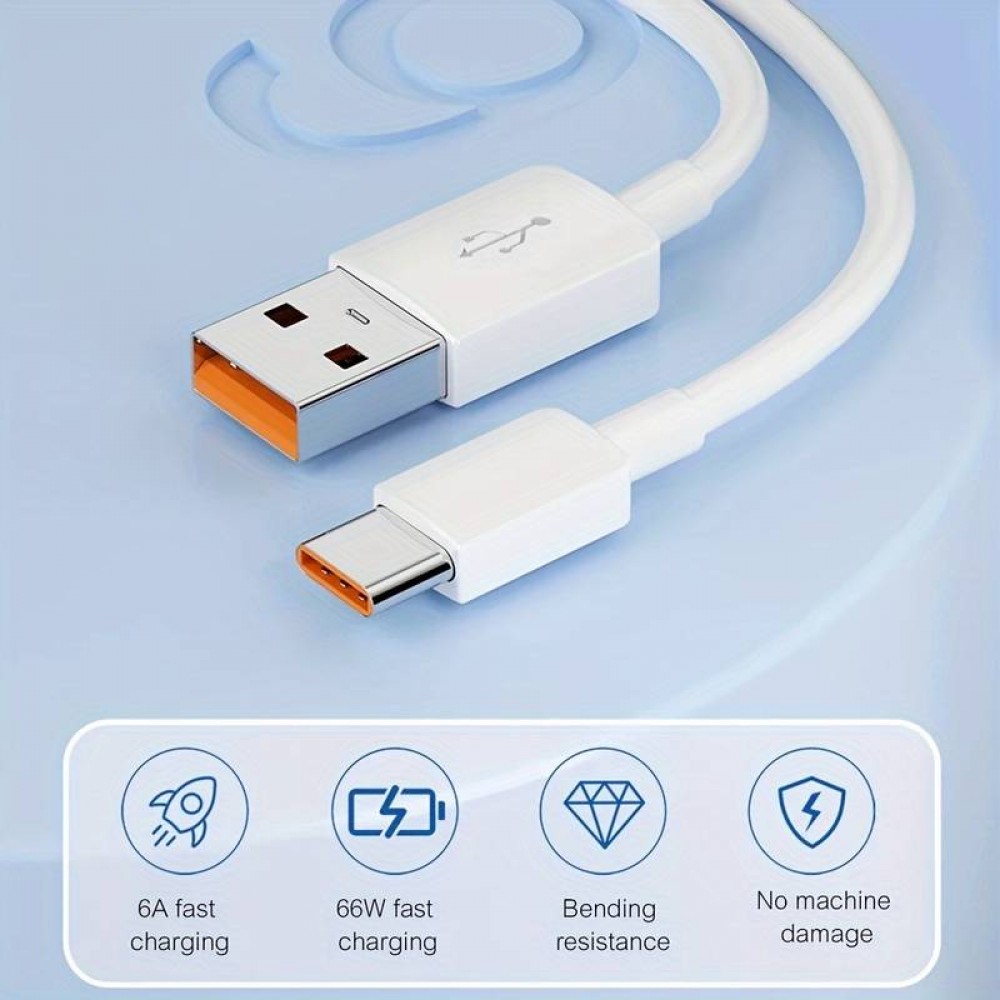 Ultralanges USB-A auf USB-C Ladekabel 10 Meter - Weiss
