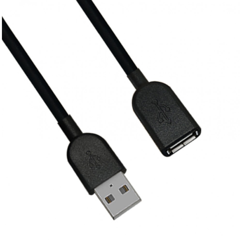 USB-A Verlängerungskabel (1 m) mit USB-A Stecker - USB Stick Speicher - Schwarz