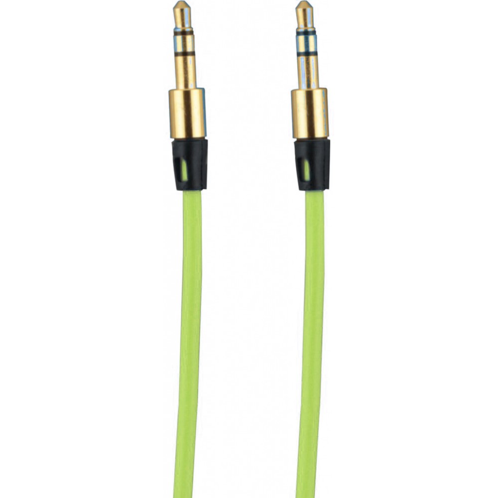 Câble stéréo double connexion AUX 3,5 mm - fiche audio + 1 mètre - Vert