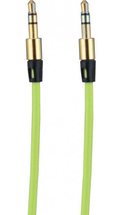 Câble stéréo double connexion AUX 3,5 mm - fiche audio + 1 mètre - Vert