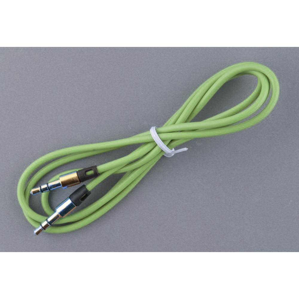 Câble stéréo double connexion AUX 3,5 mm - fiche audio + 1 mètre - Vert