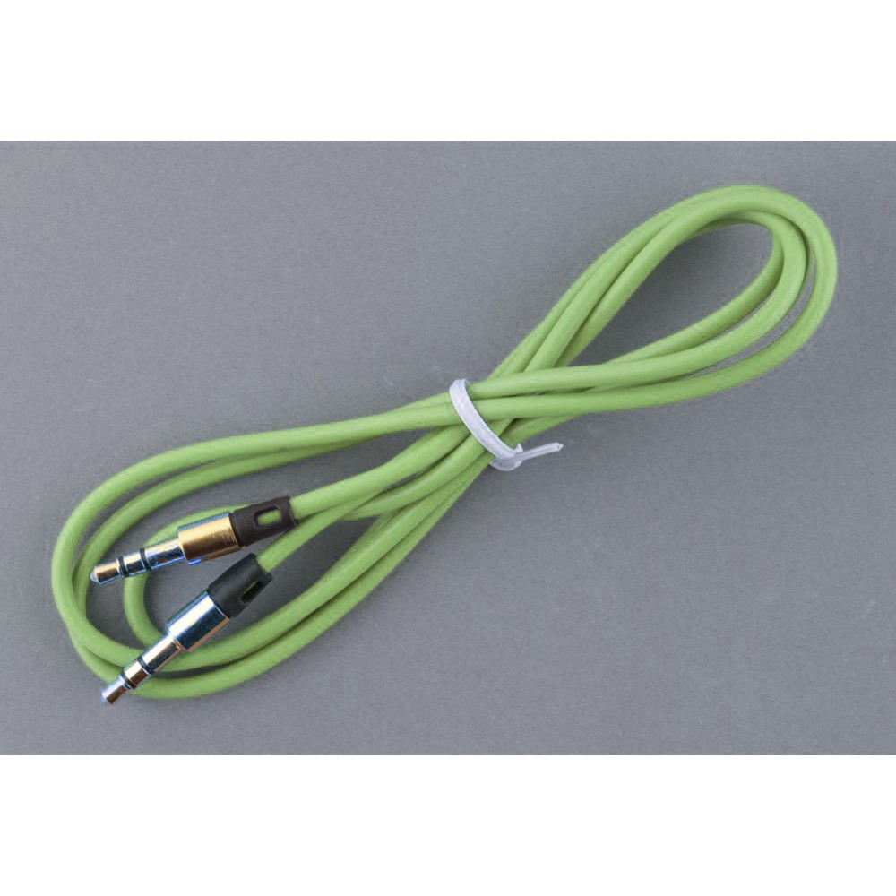 Câble stéréo double connexion AUX 3,5 mm fiche audio + 1 mètre Vert