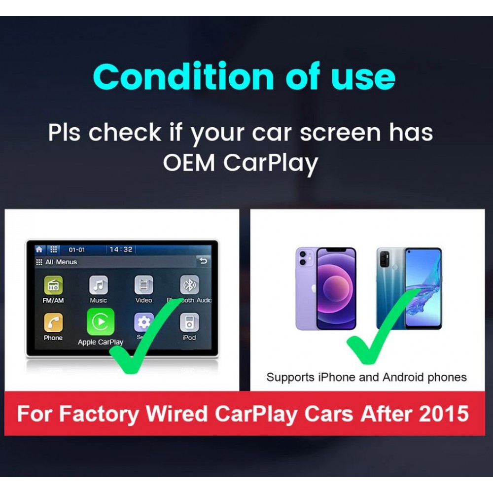 Carlinkit 4.0 Wireless Kit - Adaptateur sans fil pour voiture avec Apple CarPlay & Android Auto (CPC200-CP2A)
