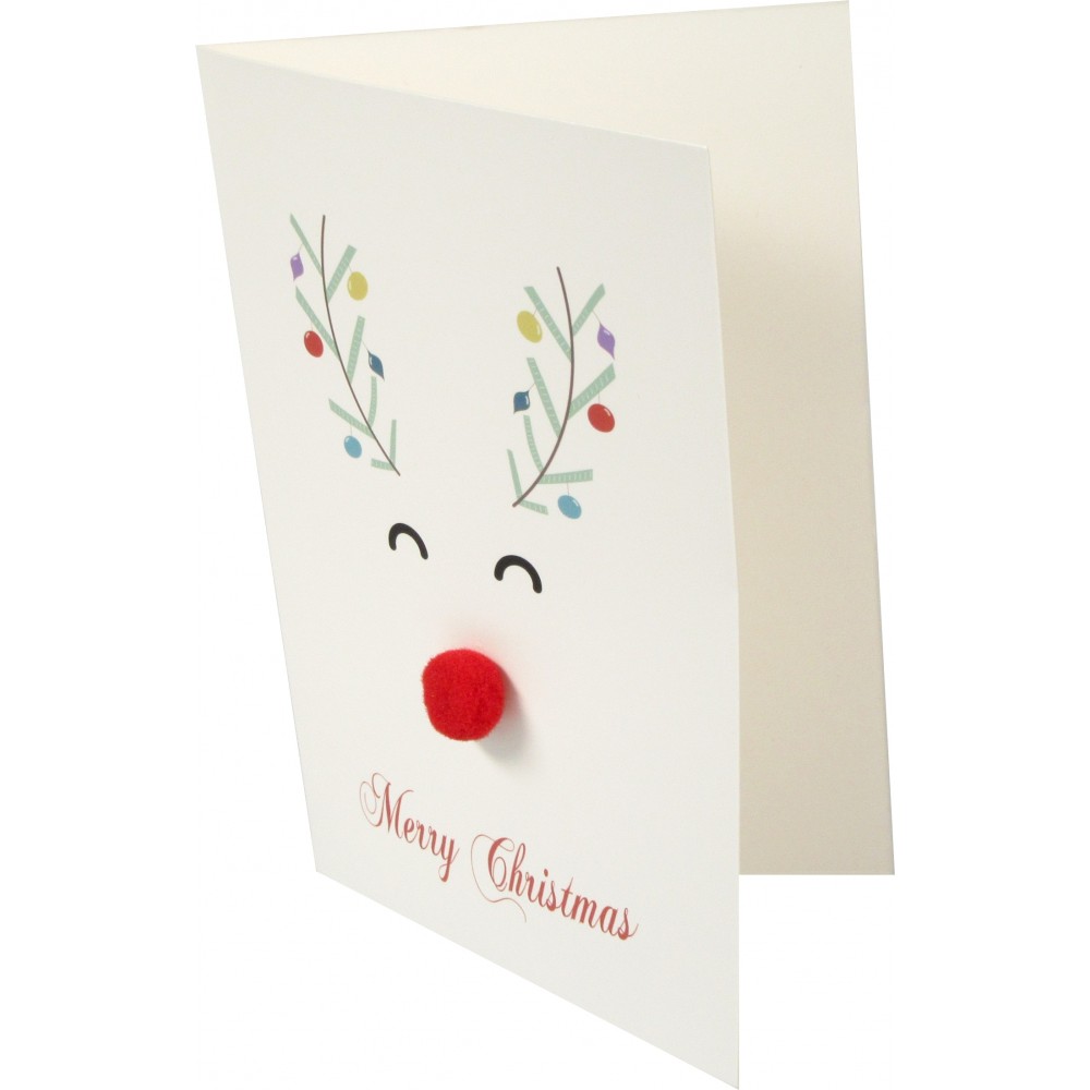 Carte Noël avec nez coussin en 3D