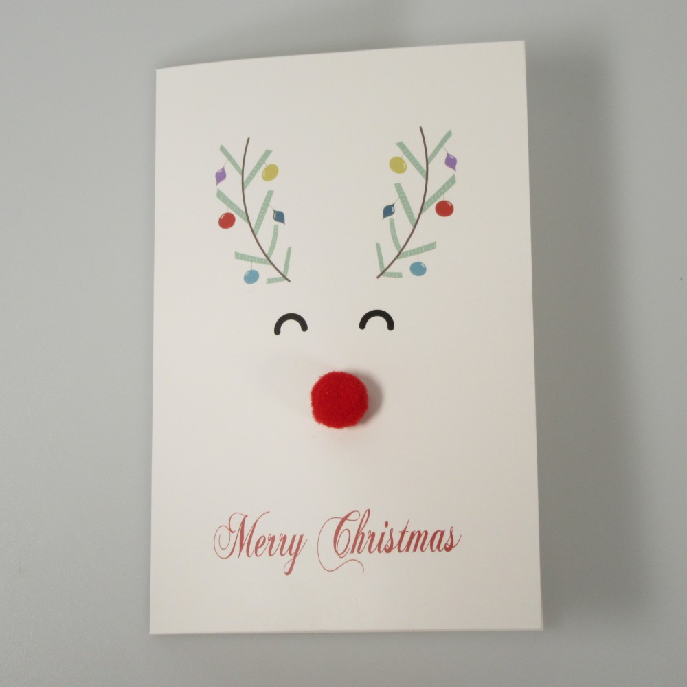 Carte Noël avec nez coussin en 3D