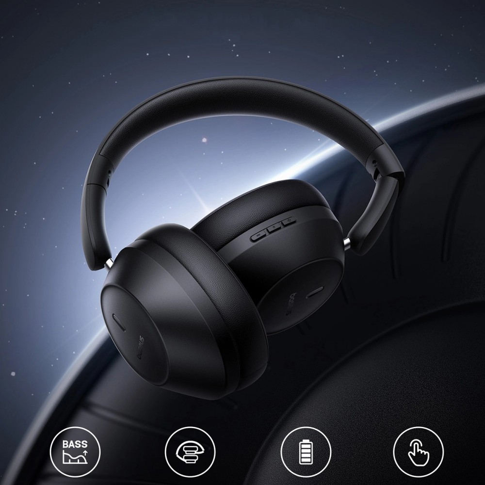 Casque Bluetooth 5.3 Sans Fil Baseus Bass 30 Max On-Ear Ultra Basses Puissantes - Noir