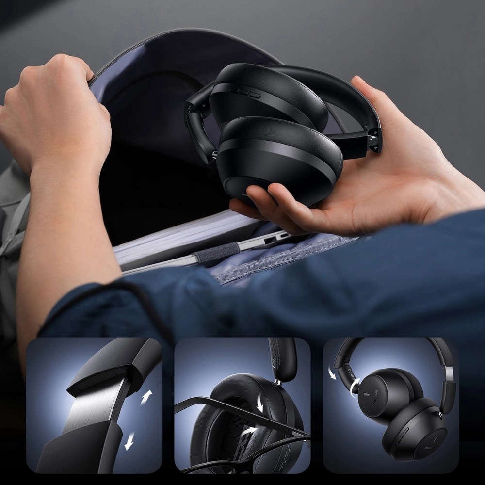 Casque Bluetooth 5.3 Sans Fil Baseus Bass 30 Max On-Ear Ultra Basses Puissantes - Noir