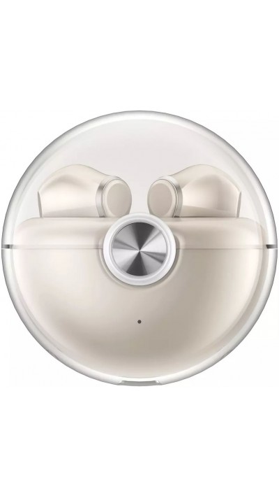 Casque Bluetooth ME-62 sans fil In-Ear USB-C Mic Transparent Charging Case - Blanc