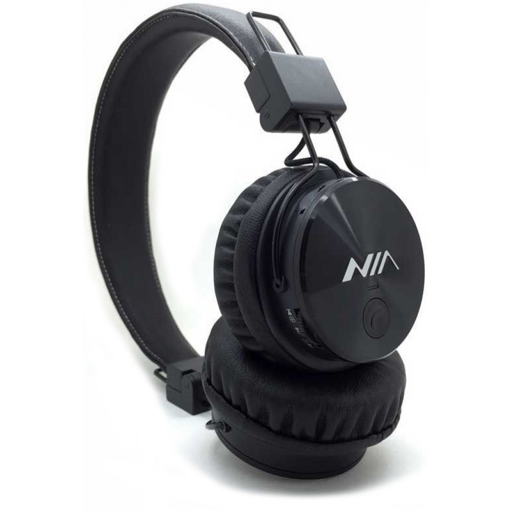 NIA X3 - Kabellose Bluetooth Kopfhörer On-Ear tiefer Bass Inkl. AUX/SD Karten Anschluss - Schwarz