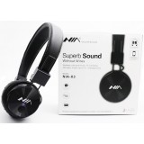 NIA X3 - Casque Bluetooth sans fil On-Ear basses profondes et connexion SD/AUX - Noir