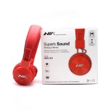 NIA X3 - Kabellose Bluetooth Kopfhörer On-Ear tiefer Bass Inkl. AUX/SD Karten Anschluss - Rot
