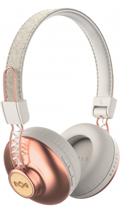 Casque Bluetooth On-Ear wireless House Of Marley Positive Vibration 2 aluminium & bois - Rose