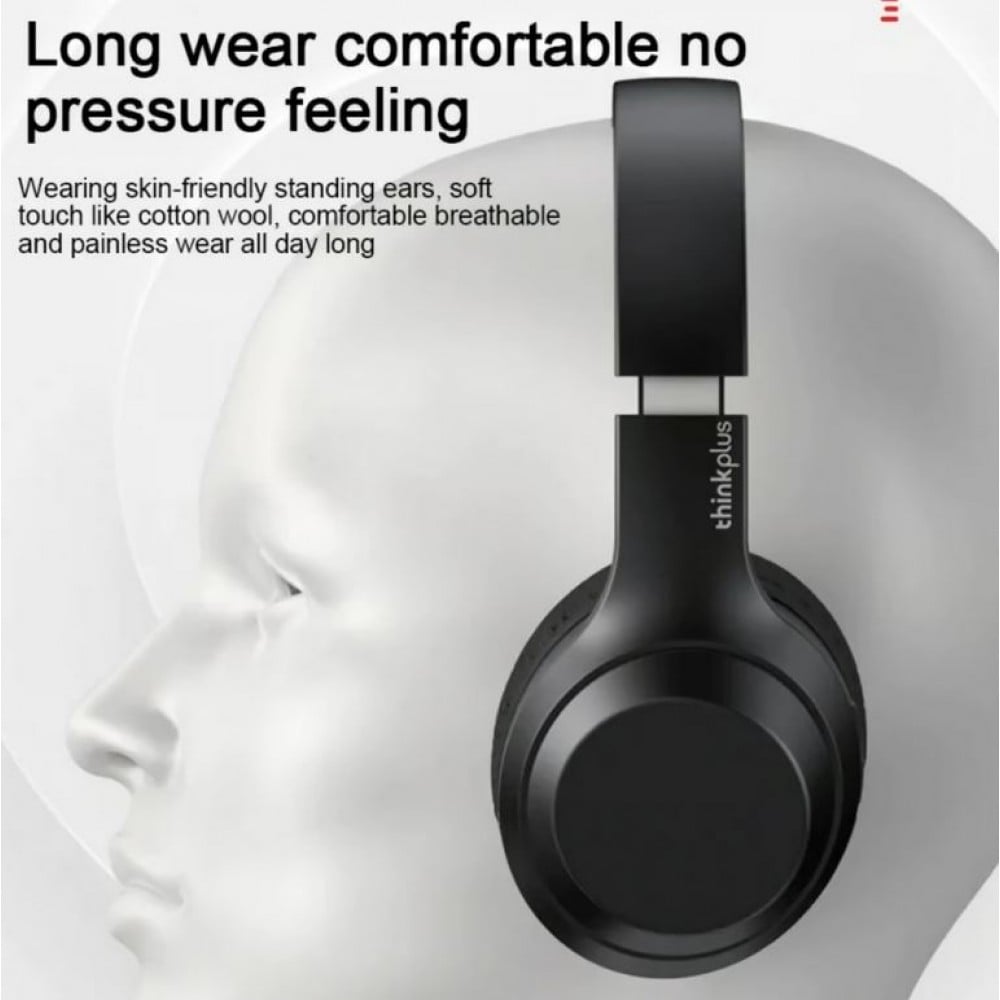 Kopfhörer Lenovo thinkplus TH10 over-ear wireless Bluetooth 5.0 Dualpower loudspeaker - Schwarz